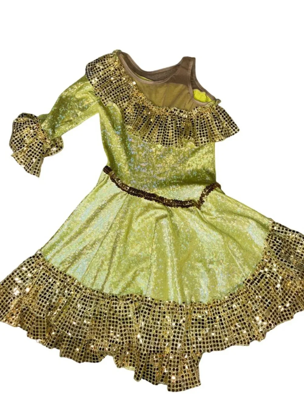 Girls Dance Dress Halloween Costume Dress Up Play Clothing with Headpiece Size M